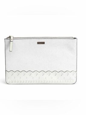 Kate Spade‎ White Pebble Leather Clutch